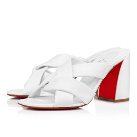 Christian Louboutin Mules Dispo Cllub 85 mm Bianco/lin Bianco Nappa