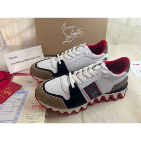 Christian Louboutin Nastroshark Sneakers Women Olona Canva And Calf Leather White