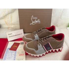 Christian Louboutin Nastroshark Men Sneakers Calf Leather And Cotton Saharienne