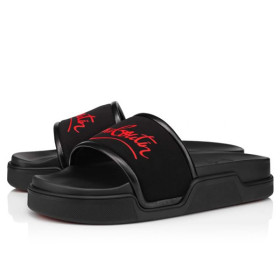 Christian Louboutin Navy Pool Black Neoprene Sandal