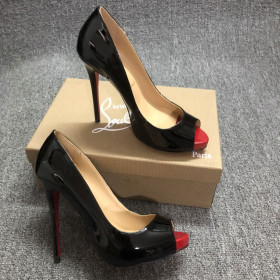 Christian Louboutin New Very Prive Pumps 120mm Patent Leather Black Red