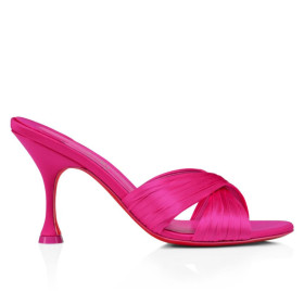 Christian Louboutin Nicol Is Back 85mm Mules Crepe Satin Pink