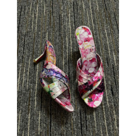 Christian Louboutin Nicol is Back Sandal Mules 85MM Blooming Silk