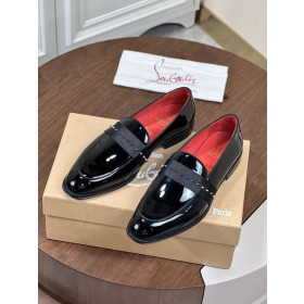 Christian Louboutin Nit Night Loafers Patent Leather Black Red