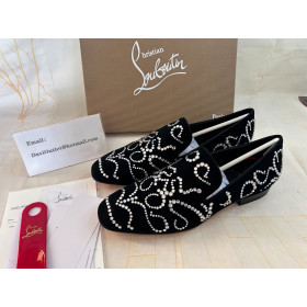 Christian Louboutin Octodandelion Strass Loafers Velvet Black
