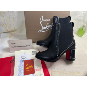 Christian Louboutin Out Line Spikes High Ankle Boot 70 mm Calfskin Black