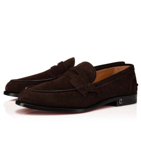 Christian Louboutin Oxford No Penny Flat Dark Brown