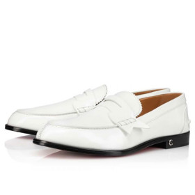 Christian Louboutin Oxford No Penny Flat White Calf