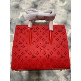 Christian Louboutin Paloma Medium Top Handle Bag Calf and Spikes Loubinthesky Red