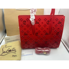 Christian Louboutin Paloma Medium Top Handle Bag Calf and Spikes Loubinthesky Red