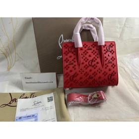 Christian Louboutin Paloma Mini Top Handle Bag Calf and Spikes Loubinthesky Red