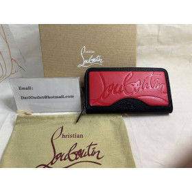 Christian Louboutin Panettone Wallet Calf Leather Red
