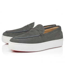 Christian Louboutin Paqueboat Boat Shoes Calf Leather Grey