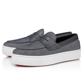 Christian Louboutin Paqueboat Boat Shoes Linen Country And Calf Leather Smoky