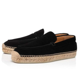 Christian Louboutin Paquepapa Flat Black Calf Espadrille