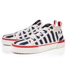 Christian Louboutin Pedro Junior Sneakers Malha Printed Fabric Blue