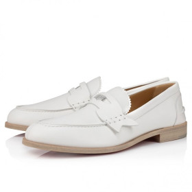 Christian Louboutin Penny Loafers Calf Leather White