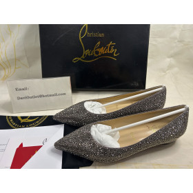 Christian Louboutin Pigalle Ballet Flats Strass Embellished Black