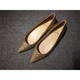 Christian Louboutin Pigalle Ballet Flats Strass Embellished Gold