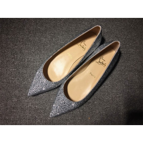 Christian Louboutin Pigalle Ballet Flats Strass Embellished Silver