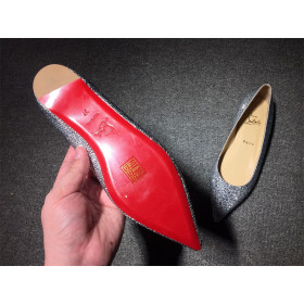 Christian Louboutin Pigalle Ballet Flats Strass Embellished Silver