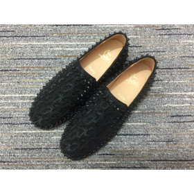 Christian Louboutin Pik Boat Spikes Slip-on Loafers Black