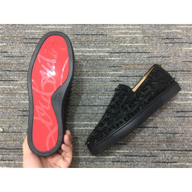 Christian Louboutin Pik Boat Spikes Slip-on Loafers Black