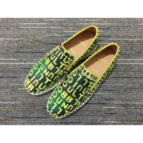 Christian Louboutin Pik Boat Spikes Slip-on Sneakers Logo-Print Canvas Green