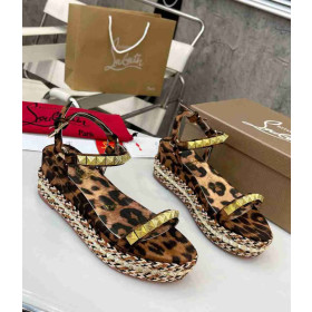 Christian Louboutin Pira Ryad 60mm Wedges Nappa Silk Leopard