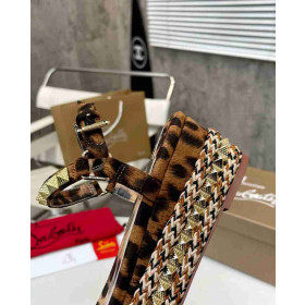 Christian Louboutin Pira Ryad 60mm Wedges Nappa Silk Leopard