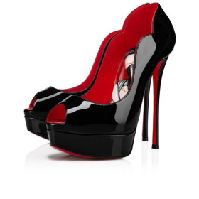 Christian Louboutin Platforms Chick Up 150 mm Black/lin Porpora-multi Patent