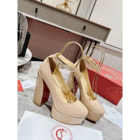Christian Louboutin Platforms Movida Jane 130 mm Patent Leather Nude