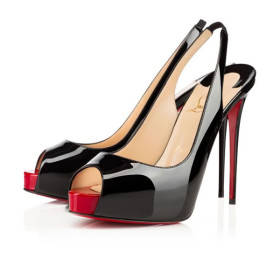 Christian Louboutin Platforms Private Number 120 mm Black/red Patent Leather