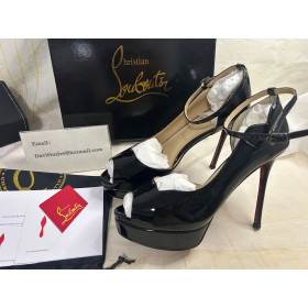 Christian Louboutin Platforms Round Chick Alta 150 mm Black Patent Calf