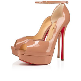 Christian Louboutin Platforms Round Chick Alta 150 mm Nude Patent