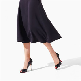 Christian Louboutin Pump Chick up 100mm Black/lin Porpora-multi Patent