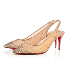 Christian Louboutin Pumps Follies Strass 70mm Version Light Silk Fishnet