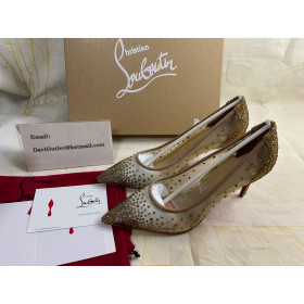 Christian Louboutin Pumps Follies Strass 85mm Version Gold Strass