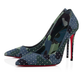 Christian Louboutin Pumps Kate Plume 100 mm Multi/sv/lin Multi Black Suede Calfskin