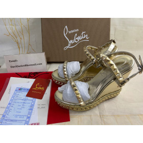Christian Louboutin Pyraclou 110 Mm Espadrilles Nappa Leather Platine