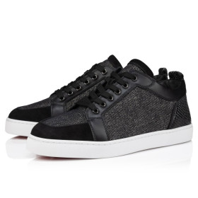 Christian Louboutin Rantulow Orlato Sneakers Veau Velours Linen And Calf Leather Black