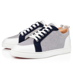 Christian Louboutin Rantulow Sneakers Calf Cotton And Veau Velours Navy