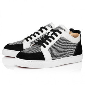 Christian Louboutin Rantulow Sneakers Veau Velours And Straw Rabane Black