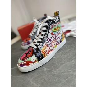 Christian Louboutin Rantus Orlato High-top Men Sneakers Patent Graffiti Multicolor