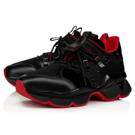 Christian Louboutin Red Runner Black Calf Sneaker