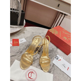 ChristianChristian Louboutin Rosalie 100 Mm Sandals Iridescent Leather Metallic Gold