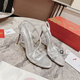 Christian Louboutin Rosalie 100 Mm Sandals Iridescent Leather Metallic Silver