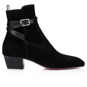 Christian Louboutin Rosalio Jodhpur 40 Mm Boots Calf Leather Black