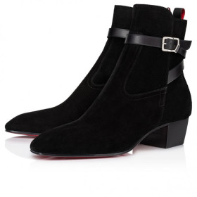 Christian Louboutin Rosalio Jodhpur 40 Mm Boots Calf Leather Black