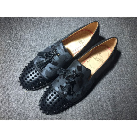 Christian Louboutin Rossini Spike Tassel Embellished Loafers Fabric and Leather Camouflage